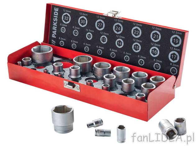 PARKSIDE® Zestaw nasadek w metalowym pudełku , cena 69 PLN 
PARKSIDE® Zestaw ...