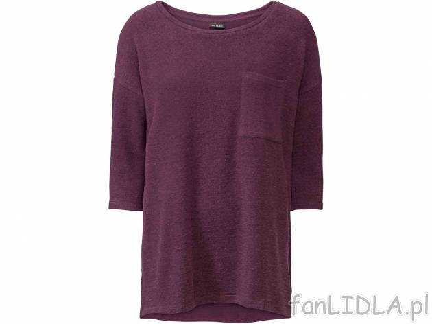 Sweter damski, cena 34,99 PLN. Sweter o luźnym kroju i okrągłym dekolcie. 
- ...