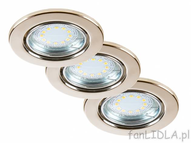 Zestaw opraw LED do zabudowy 3 szt. , cena 44,99 PLN za 1 komplet 
- 2 wzory w 3 ...