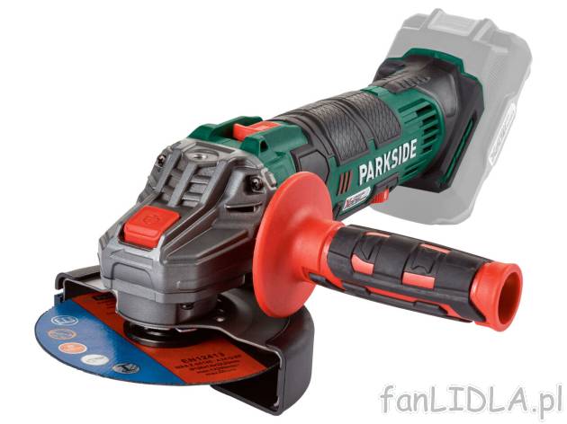 PARKSIDE® Szlifierka kątowa akumulatorowa 20V , cena 179 PLN 
 
- pokrywa ochronna ...