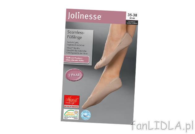 Bezszwowe stopki 2 pary Jolinesse, cena 8,99 PLN za 1 opak. 
-  rozmiary: 35-42