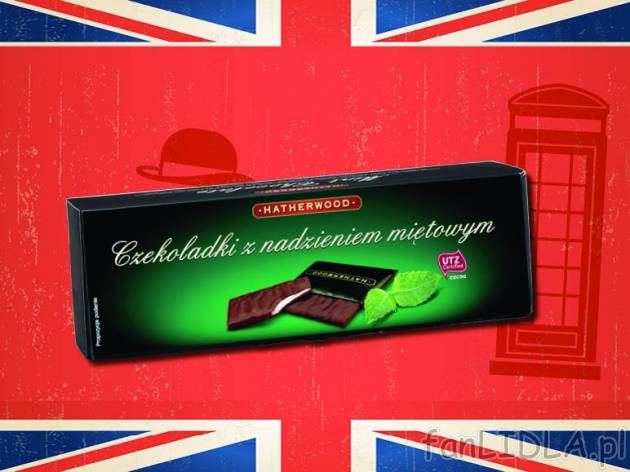 Czekoladki z nadzieniem miętowy , cena 9,99 PLN za 300g/1 opak., 1kg=33,30 PLN. ...