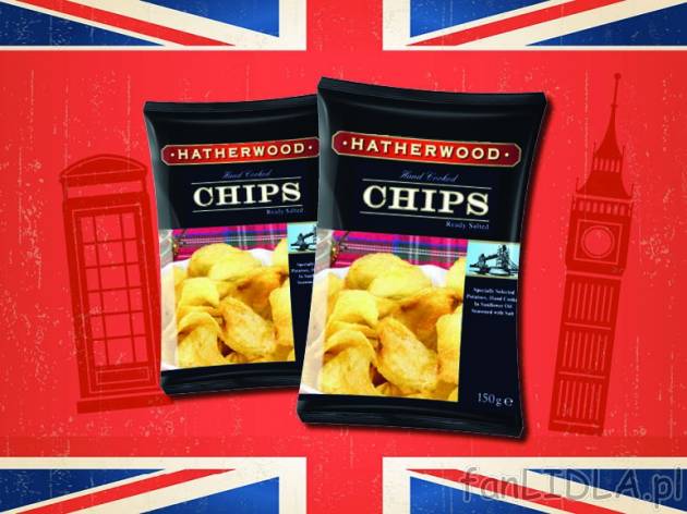 Chipsy , cena 3,99 PLN za 150 g/ opak., 100g=2,66 PLN. 
- Z wyselekcjonowanych ziemniaków ...