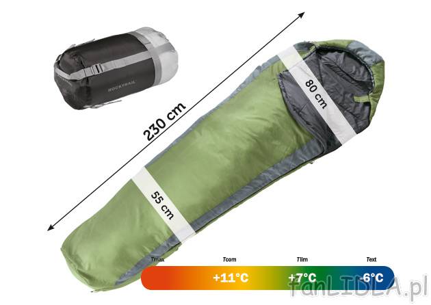 Śpiwór mumia Rocktrail, cena 59,90 PLN za 1 szt. 
- waga: tylko 1 kg 
- możliwość ...