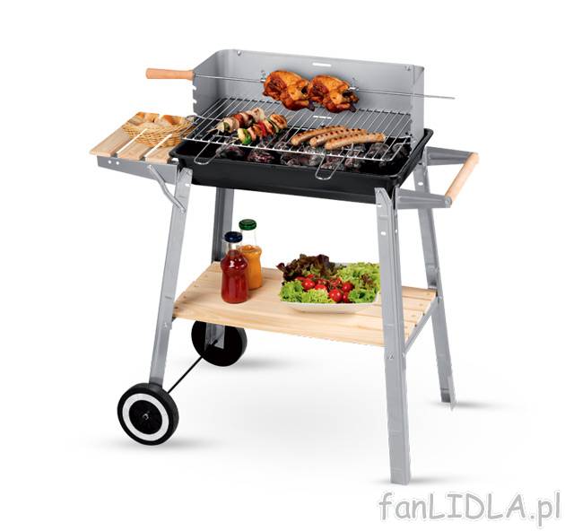 Grill na kółkach Florabest, cena 79,00 PLN za 1 opak. 
- z chromowanym rusztem, ...