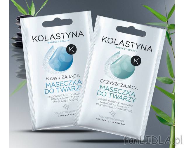 Kolastyna Maseczka do twarzy , cena 1,69 PLN za 10 ml/1 opak. 
-  Różne rodzaje.