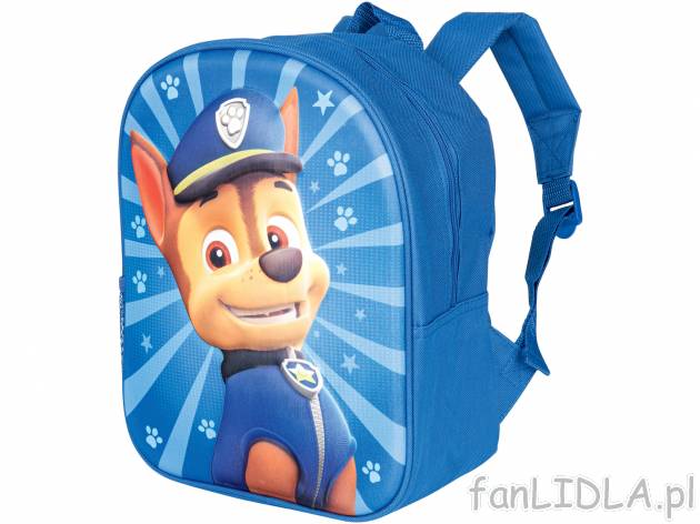 Plecak z motywem 3D, z motywem Psiego Patrolu, cena 14,99 PLN 
- pojemna przegroda ...
