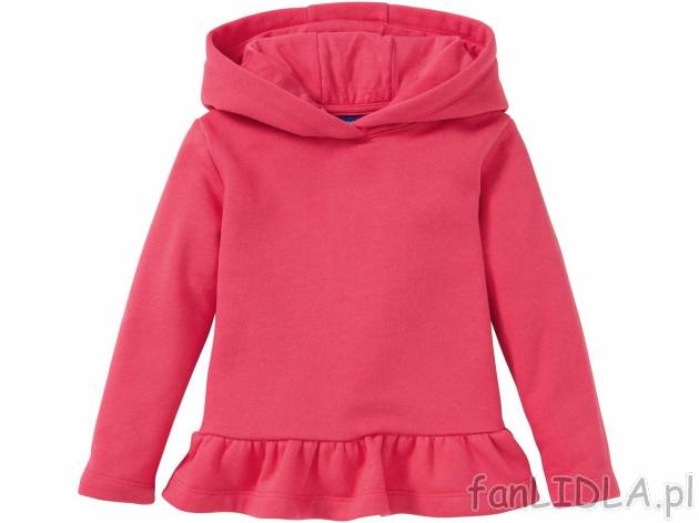 Bluza dziewczęca , cena 19,99 PLN. Bluza dla dziewczynek z długim rękawem, kapturem ...