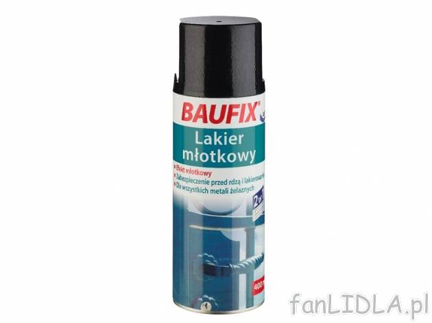 Lakier młotkowy 400 ml , cena 14,99 PLN za 1 opak.= 400 ml, 1l= 37,48 PLN. 
- 4 ...