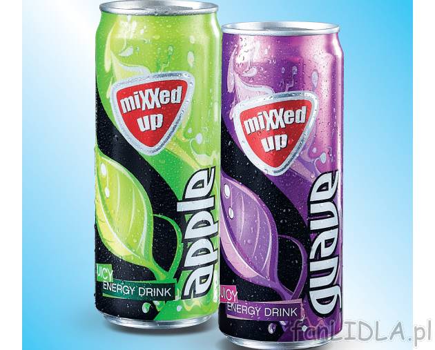 Napój energetyzujący , cena 1,59 PLN za 330 ml/1 opak. 
- Jabłkowy lub o smaku ...