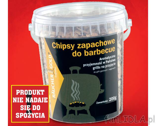 Wiórki do aromatyzowania grilla , cena 4,99 PLN za 200 g 
- wystarczy namoczyć ...