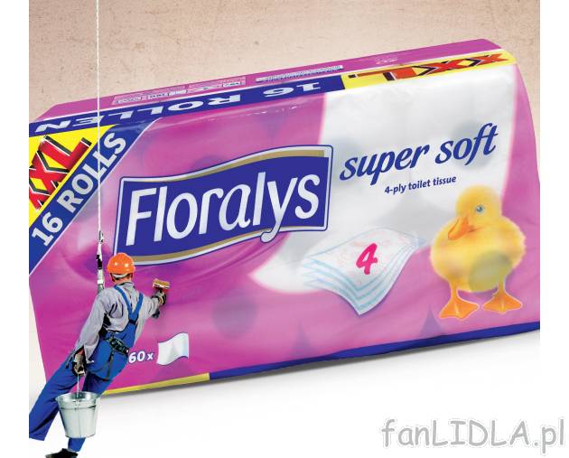 Papier toaletowy , cena 24,99 PLN za 16 rolek 
-  superdelikatne 
-  4-warstwowy