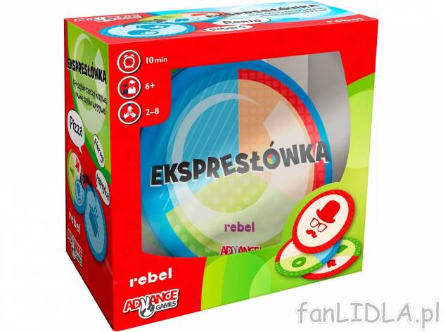 REBEL® Gra Ekspresłówka , cena 29,99 PLN 

- Ilość graczy: 2-8
- Wiek: 6+
- ...