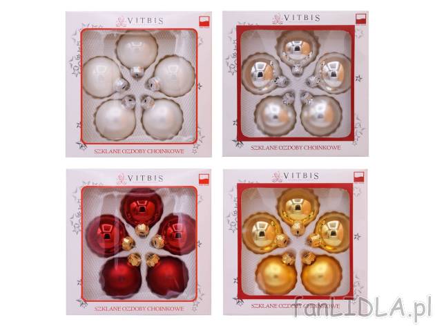 VITBIS® Bombki szklane 60 mm, 5 szt. , cena 9,99 PLN