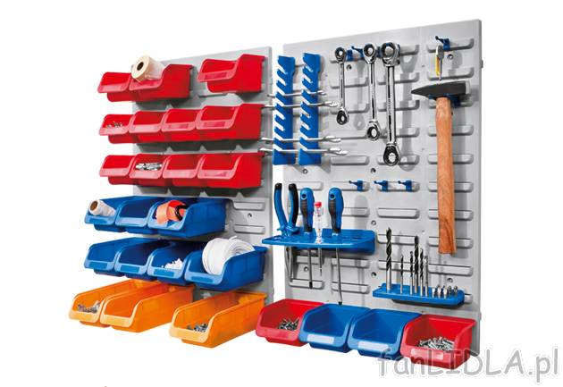 Warsztatowy organizer ścienny Powerfix, cena 89,90 PLN za 1 opak. 
- 2 stabilne ...