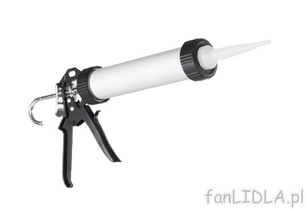 Pistolet do silikonu Powerfix, cena 15,99 PLN za 1 opak. 
- z 2 profilami do wygładzania ...