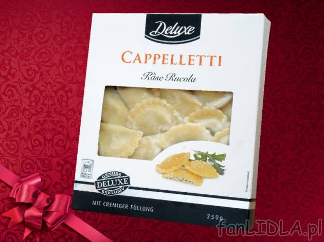 Pierożki z farszem Deluxe, cena 4,99 PLN za 250 g, 100 g = 2,00 PLN. 
- Drobne ...