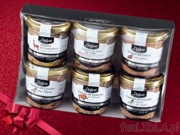 Pasztety Deluxe, cena 17,99 PLN za 6x90 g, 1 kg = 33,31 PLN. 
- Zestaw wykwintnych ...