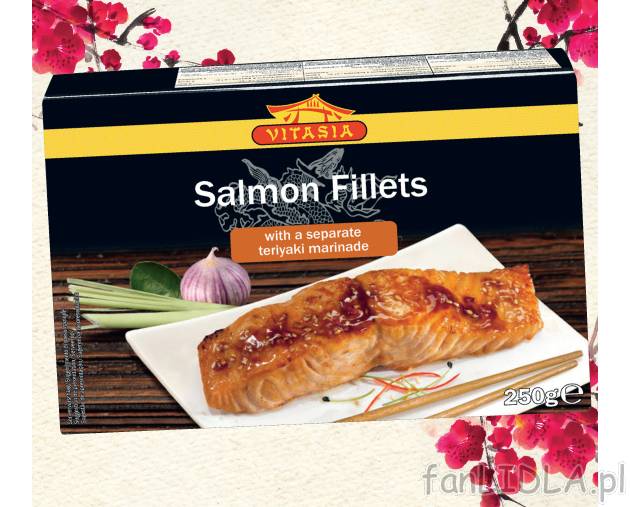 Filet z łososia Teriyaki , cena 9,99 PLN za 250 g/1 opak. 
- Dwie porcje soczystego ...