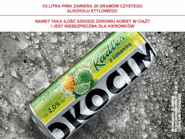 Okocim Radler z limonką , cena 2,69 PLN za 500ml/1 pusz., 1L=5,38 PLN.