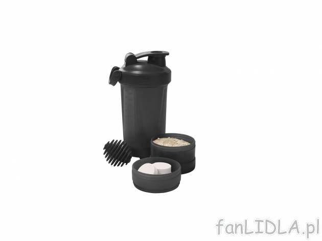 Shaker z akcesoriami , cena 17,99 PLN  
-  nie zawiera szkodliwego BPA
-  poj. 650 ml