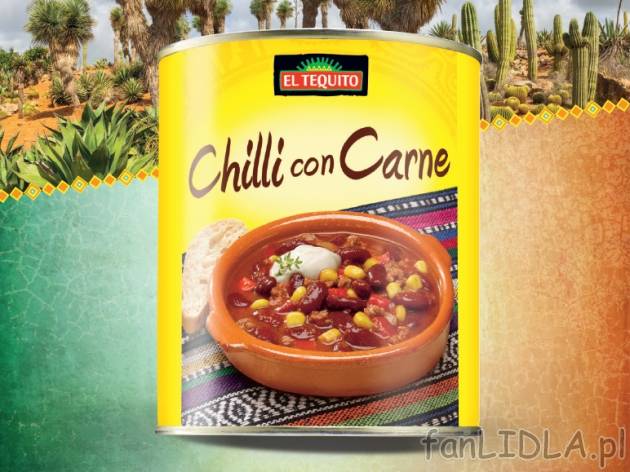 Chilli con Carne , cena 7,99 PLN za 800 g/1 opak., 1kg=9,99 PLN.
