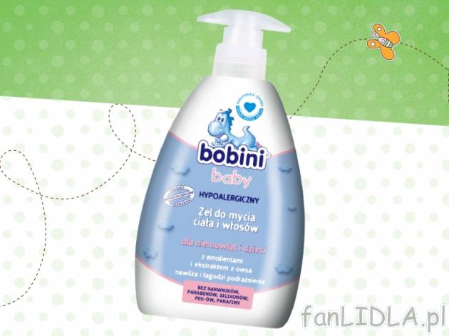 Bobini Hypoalergiczny żel do mycia ciała i włosów , cena 7,99 PLN za 400 ml/1 ...