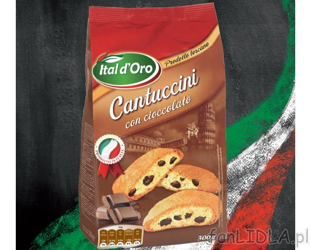 Ciasteczka Cantuccini , cena 7,99 PLN za 300 g/1 opak. 
- Z dodatkiem migdałów ...