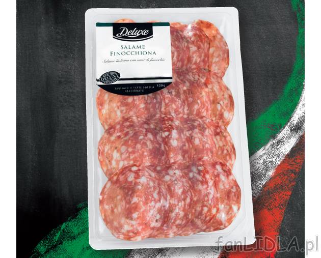 Salami z koprem włoskim , cena 7,99 PLN za 120 g/1 opak. 
- W plastrach, suszone. ...