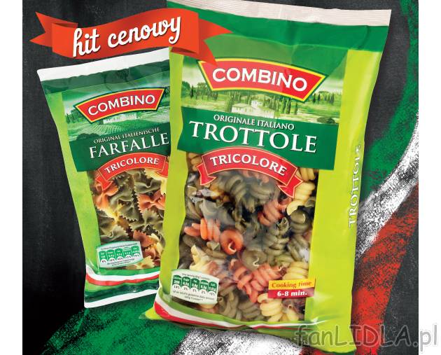 Makaron Farfalle lub Trottole , cena 2,99 PLN za 500 g/1 opak. 
- Pyszny, włoski ...