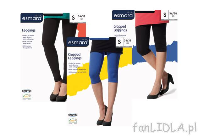 Legginsy Esmara, cena 17,99 PLN za 1 szt. 
- optymalne dopasowanie dzięki elastanowi ...