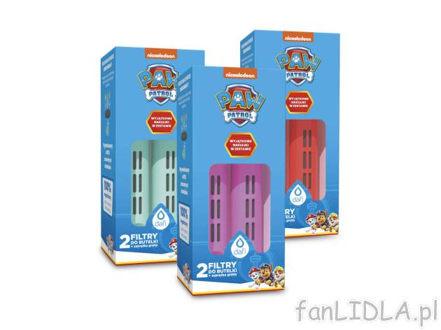 DAFI® Zestaw 2 filtrów do butelki Psi Patrol , cena 24,99 PLN 
 naklejki gratis ...