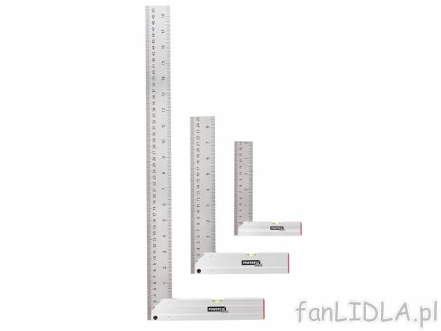 Zestaw kątowników , cena 29,99 PLN  
-  3 rozmiary: 150 mm, 250 mm, 500 mm