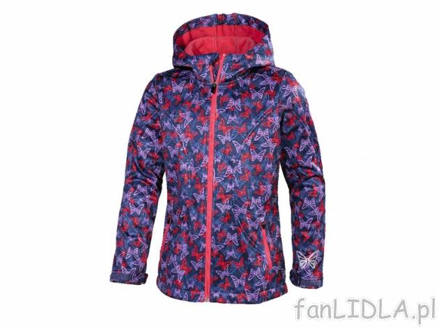 Dziewczęca kurtka softshell , cena 39,00 PLN za 1 szt. 
- 8 wzorów do wyboru ...