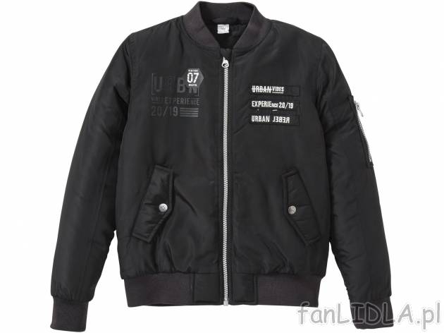 Kurtka , cena 49,99 PLN. Kurtka młodzieżowa o modnym wyglądzie bomberki, zapinana ...