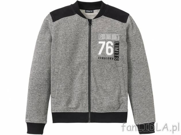 Bluza typu college zapinana na zamek błyskawiczny, cena 39,99 PLN  
-  rozmiary: 146-176