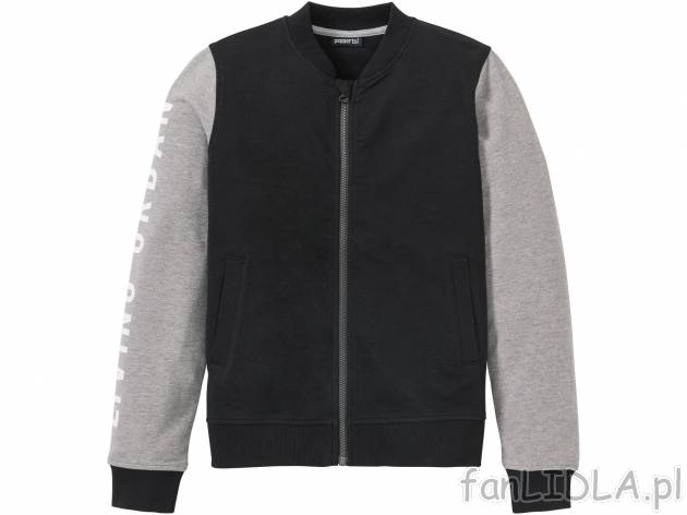 Bluza typu college , cena 39,99 PLN. Chłopięca bluza zapinana na zamek błyskawiczny. ...