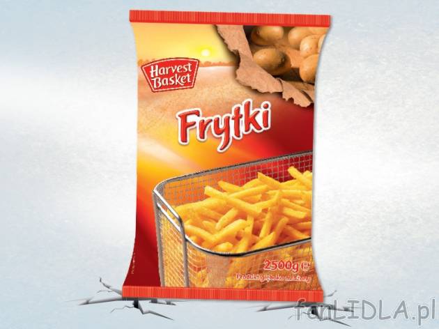 Frytki , cena 6,00 PLN za 2,5 kg/1 opak., 1 kg=2,66 PLN. 
- 1 kg tylko 2,66 
- 25% ...