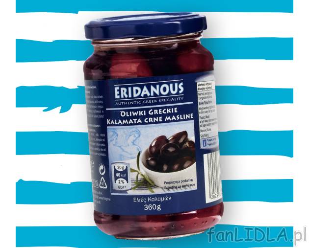 Oliwki kalamata , cena 7,99 PLN za 360 g 
- Pyszne, greckie oliwki kalamata z pestkami, ...