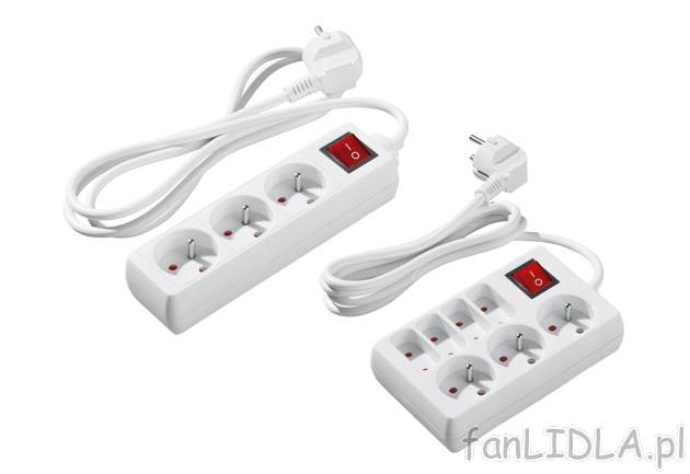 Listwa zasilająca Powerfix, cena 17,99 PLN za 1 opak. 
- długość kabla: 1,4 ...
