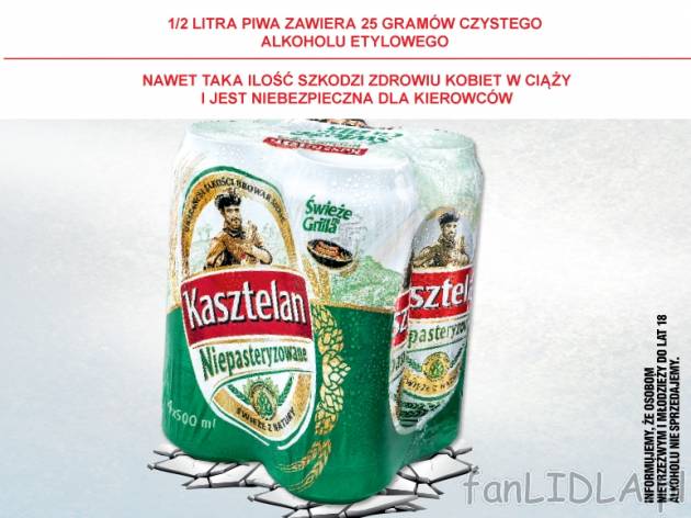 Kasztelan niepasteryzowane 4-pak , cena 7,00 PLN za 4x500 ml/1 opak., 1 l=3,75 PLN. ...
