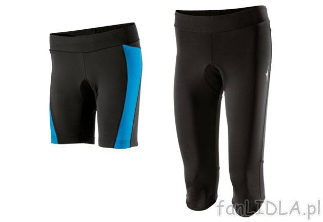 Damskie spodenki rowerowe Crivit Sports, cena 34,99 PLN za 1 para 
- wyściełane ...