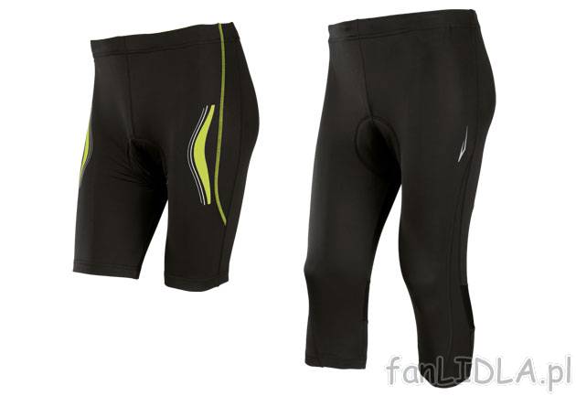 Męskie spodenki rowerowe Crivit Sports, cena 34,99 PLN za 1 para 
- wyściełane ...
