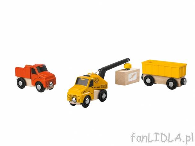 Drewniane pojazdy budowlane , cena 17,99 PLN za 1 opak. 
- magnetyczne pojazdy
- ...