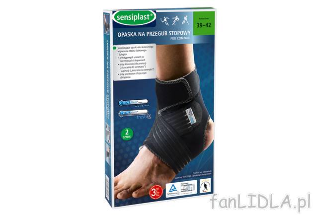 Opaska na przegub stopowy 2 szt. Sensiplast, cena 29,99 PLN za 1 opak. 
- stabilizująca ...
