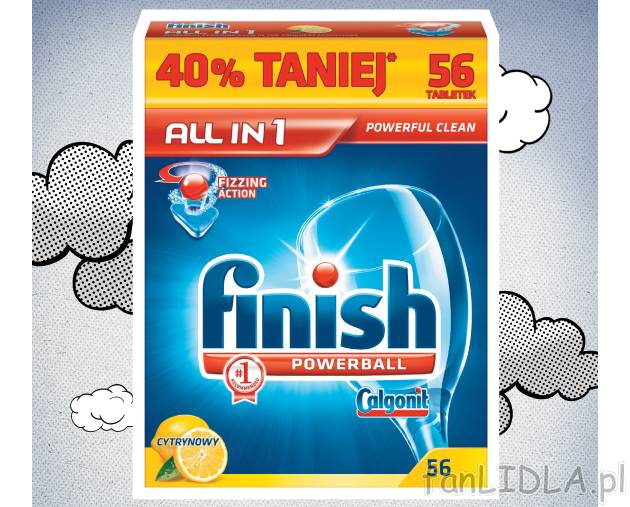 Finish Tabletki do zmywarek , cena 27,99 PLN za 56 szt./1 opak. 
-  56 szt./1 opak.