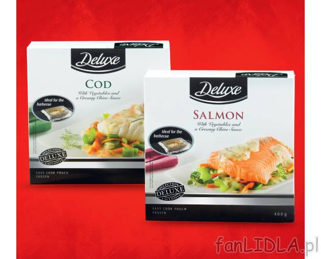 Ryba w woreczku , cena 16,99 PLN za 400 g 
- Łosoś lub dorsz serwowany z warzywami ...