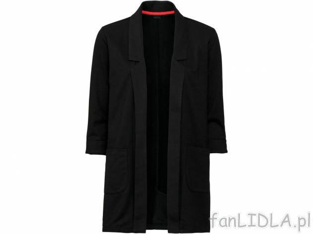 Długa marynarka z jerseyu , cena 44,99 PLN 
- rozmiary: XS-L (nie wszystkie wzory ...