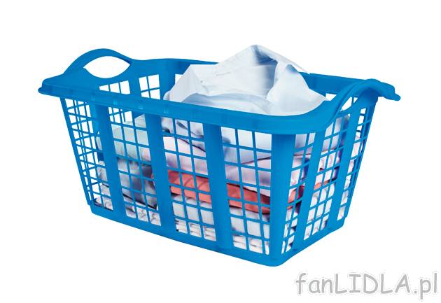 Kosz na pranie AquaPur, cena 12,99 PLN za 1 szt. 
- wymiary: 60 x 40 x 30 cm 
- ...