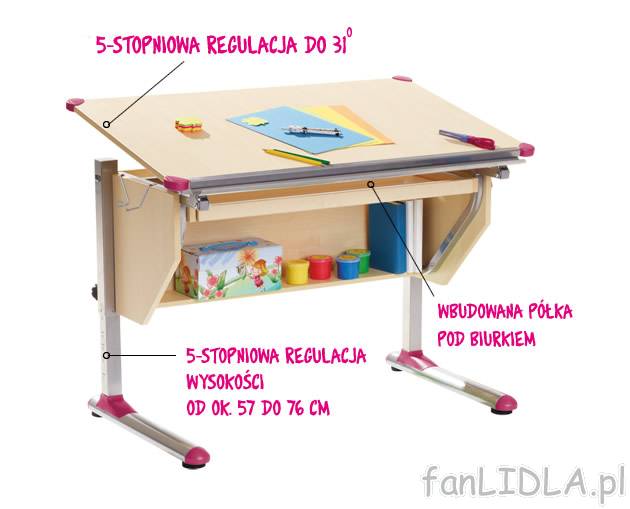 Biurko United Office Kids, cena 349,00 PLN za 1 szt. 
- wymiary: 110 x 57-76 x 72,5 ...